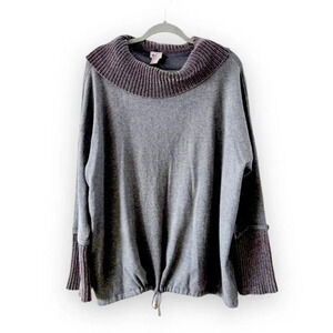 Chicos‎ Zenergy Gray Cowl Neck Sweatshirt Tunic Women’s Size 4 XL Cashmere New!